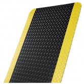 Crown Workers-Delight Deck Plate Dry Area Anti-Fatigue Mat - 2' x 75', Black/Yellow